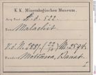 Etiketten zu Malachit (NHMW-MIN-Ad522)